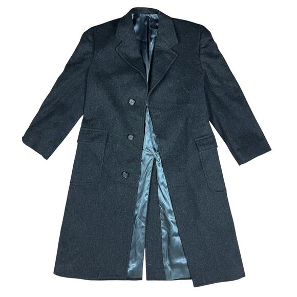 J. Crew 100% Wool Long Trench Coat Charcoal Gray Topcoat Overcoat Men's Size 38R - Picture 4 of 8